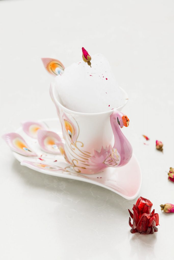 Cocktail in peacock mug